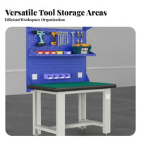 Heavy-Duty Workbench Anti Surface Steel Table Rust-Resistant Heavy Duty Garage Workbench for Students, Repair Specialist S, Warehouse, Basement