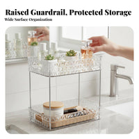 2-Tier Cosmetic Rack adaptable Countertop Organizer Easy reach for Students