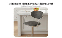 Adjustable Armchair with Woven Seat Waterproof Swivel Stool Quiet Wheels for Bar