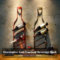Wall Mounted Beverage Rack Space-Saving Industrial Iron Beverage Rack Easy to Install Industrial Bar Shelf for Restaurant Owners, Living Room, Kitchen