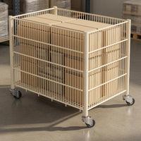 Vertical Supports Wire Storage Trolley Open Top Metal Storage Trolley Easy Mobility Home Organizer Anti-Rust for Garden
