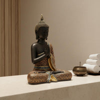 2 Pieces Thai Buddha Statue Gift Idea Buddha Statue Hand Painted for Restaurant