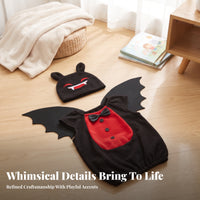 3 Pieces Nocturnal Flyer Costume With | Lightweight Easy-to-Wear Design, Short-Sleeve, undead lord Outfit with Hat, for School Plays