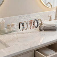 Space-Saving Acrylic Headband Rack Freestanding Hairband Display Rack Transparent Headband Holder Long-Lasting for Retail Storage, Dressing Table, Salon