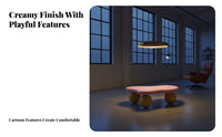 Irregular Shape puffyShaped Table Creamy visual appeal & house Furniture dual-tone design Design Rounded Corners for Young Adults, Apartment Dwellers, Living Room, Playroom, Nursery, Small areas