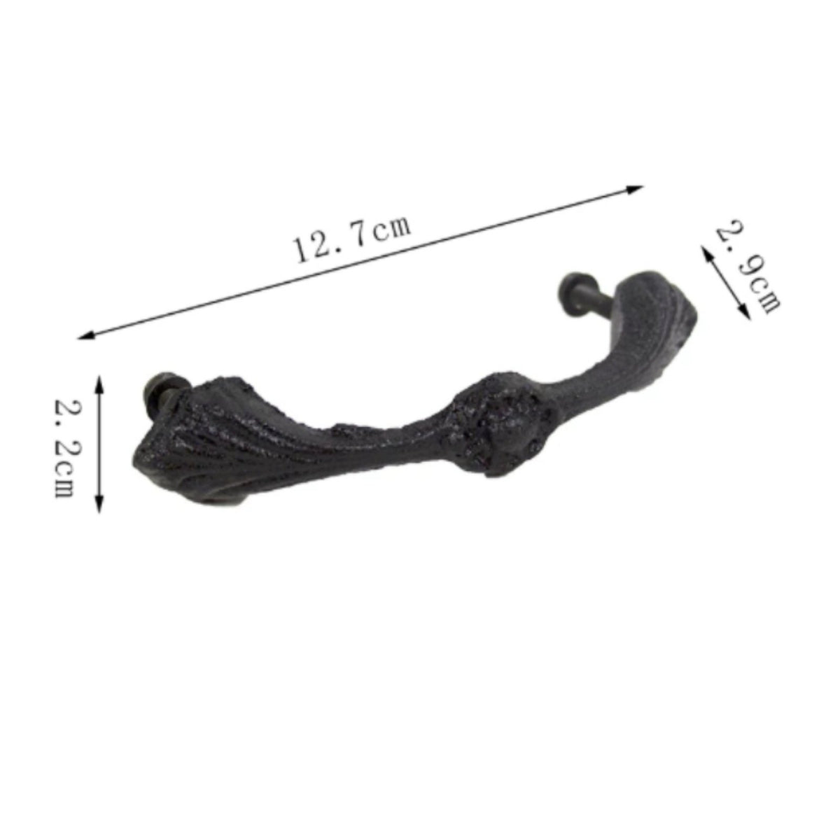 Cast Iron Door Handle Decorative Vintage Cabinet Pull Heavy Duty