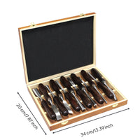 12 Pieces Wood Carving Set with Wooden Handles Portable for Hobbyists