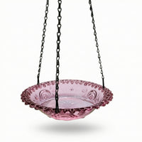 Hanging Bird Bath Glass Water Bowl Garden for Yard