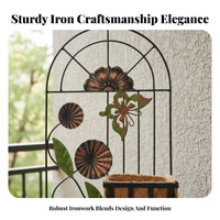 Wrought Iron Wall Planter Space Saving Wall Hanging Flower Pot Metal Hanging Planter Retro Design Decorative Plant Basket