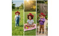 Cowboy Hat with Heart Ornament Decorated Western Hat with Chin Cord Wide Brim for Girls, Young Children, Dress-up, Costume Parties, Photo Shoots