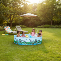 Space-Saving Round Collapsible Swimming Pool Easy Setup Foldable Swimming Pool Long-Lasting Leakproof for Children, Toddlers, Outdoor, Backyard, Patio, Indoor