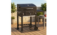 Char Grill with Side Shelf Outdoor Char Grill with Wheels for Home Cooks, Backyard, Patio, Cookouts