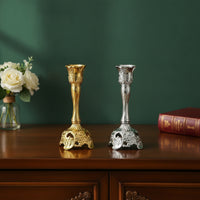 Candle Holder with Openwork Base Elegant Ornament Stable for Mantel