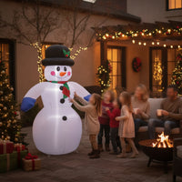 Christmas Inflatable Snowman Freestanding Snowman with Red Hat Holiday Display Oversized Festive for Families, Yard, Indoor
