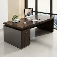 Ample Storage Space Solid Wood Office Desk Long-Lasting & Sturdy Wood Computer Desk Heavy Duty Modern Computer Table Scratch Resistant for Executives, Study Room