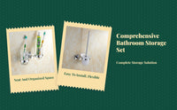 Copper bathroom set: towel bar, wall shelf, adjustable hooks