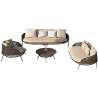Nordic Outdoor Rattan Sofa Set with Coffee Table