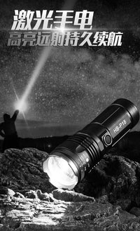 Zoomable White Laser Flashlight with Power Bank Function, 15W, Waterproof