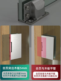 玻璃柜门免开孔铰链酒柜门铰展示柜玻璃门液压缓冲304不锈钢合页