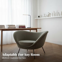 Sculptural S-Chair Italian Design Upholstered Armchair Light Luxury Minimalist Aesthetic for Readers, Bedroom, Apartment, Office