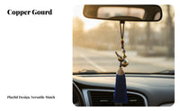 Colorful Tassels Car Rearview Mirror Ornament Versatile Use Brass Gourd Hanging Ornament Symbol of Prosperity for Women, Gift Givers