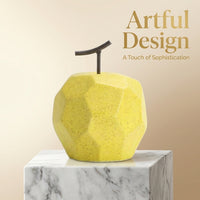 Ceramic Fruit Sculpture for Home Decor, Speckled Glaze Figurine, Modern Minimali #variant:Black Dot Yellow