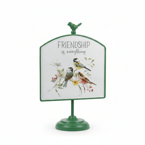 Bird Floral Sign Embossed Relief Outdoor Decor Pedestal Intended for Shelf