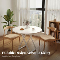 Easy to Fold Foldable Dining Table Multipurpose Small Space Dining Set Strong Load-Bearing Collapsible Dinner Table Rounded Corners for Apartment Dwellers, Students, RV Owners, Market Stalls, Living Room, Balcony, Home Office