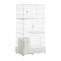 3-Story Cat Kennel with Litter Box Enclosure very Large Space for Indoors, Home