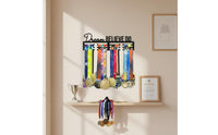 Long-Lasting Wall Mounted Medal Holder Heavy Duty Iron Medal Hanger Rack Rust Resistant Sports Award Display Hanger Polished Burr-Burrless Finish for Runners, Marathoners