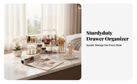 Tiered Cosmetic Display Stand Multi-Compartment Vanity Display Case for Students