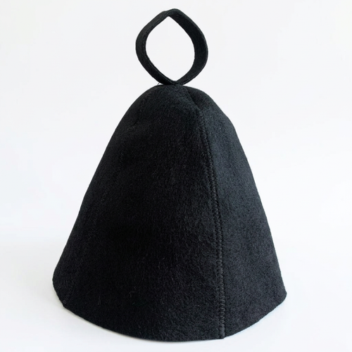 Steam Room Hat, Sauna Cap for Enthusiasts, Breathable Wool, Sweat Absorbent, Traditional Design, Hanging Loop, FZ Standard