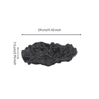 Ruffled Fruit Tray Matte Black Wavy Metal Bowl Sculptural Irregular Decorative Bowl for Entryway