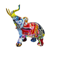 Resin Elephant Figurine Decorative Statue Compact for Office