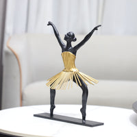 现代简约抽象芭蕾舞女孩人物雕塑摆件玄关书房电视柜软装家居饰品