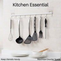 Bedroom and Closet Stainless Steel Multi-Hook Rack for Students, Removable Wall Hooks for Renters with No-Drill Design