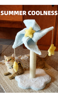 Windmill Cat Tree with Scratching Post, Sisal Rope, No Shedding, Cute Cat Toy