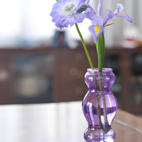 Ringed Glass Vase Multi-Color Options Curvy Colored Glass Vase Polished Mouth