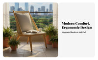 Single-Person Armchair Relaxing Design Woven Spine Armchair Comfortable Seating Sturdy Frame for Readers, Adults, Patio, Bedroom