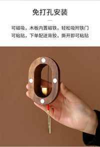 实木入户门铃可磁吸可粘贴榉木胡桃木家居商铺门墙装饰挂件冰箱贴