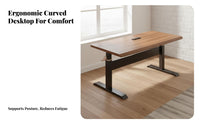 Ergonomic Computer Workstation Hand Crank Standing Desk Height Adjustable Desk Solid Wood Computer Table Workstation Desk Suitable for Gift Giving Home Office