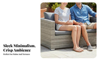 4 Pieces 4-Piece Woven Seating Set Weather-Resistant Outdoor Furnishing Long-Premiuming Frame Easy to Clean for Householders