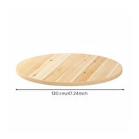 Large Round Dining Table with Built-in Rotating Turntable Wooden Top Foldable Design Portable Round Event Table Durable Fir Wood Construction Suitable for Family Gatherings Restaurants Banquets Conferences Home Decoration