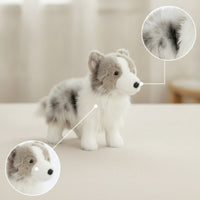 Australian Herding Stuffed Soft Stuffed Australian Herding Toy Dog with Blue Eyes Soft Detailed for Children, Bedroom, Playroom