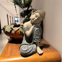 Zen Sitting Sleeping Buddha Statue 25cm