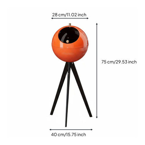 High Leg Trash Can No-Bend Design Tripod Waste Bin Modern Standing Trash Can With Lid Lidded Rubbish Bin Wide Opening for Office