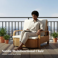 Fold-Expandable Single Lounger Foldable Design Sleeper Chair Two-in-oneUse Space-Saving for Office Workers, Students