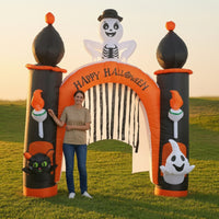 Halloween Archway Decoration Outdoor Inflatable Archway with Skeleton Yard Halloween Inflatable for Homeowners