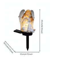 Mother and Child Angel Light Waterproof Solar Angel Light Weather Resistant Outdoor Decoration for Lawn, Patio, Memorial Site