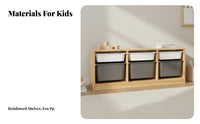 Educational Toy Shelf Solid Wood Educational Storage Shelf Large Capacity Wooden Toy Storage Unit for Young Children, Preschoolers, Playroom, Nursery